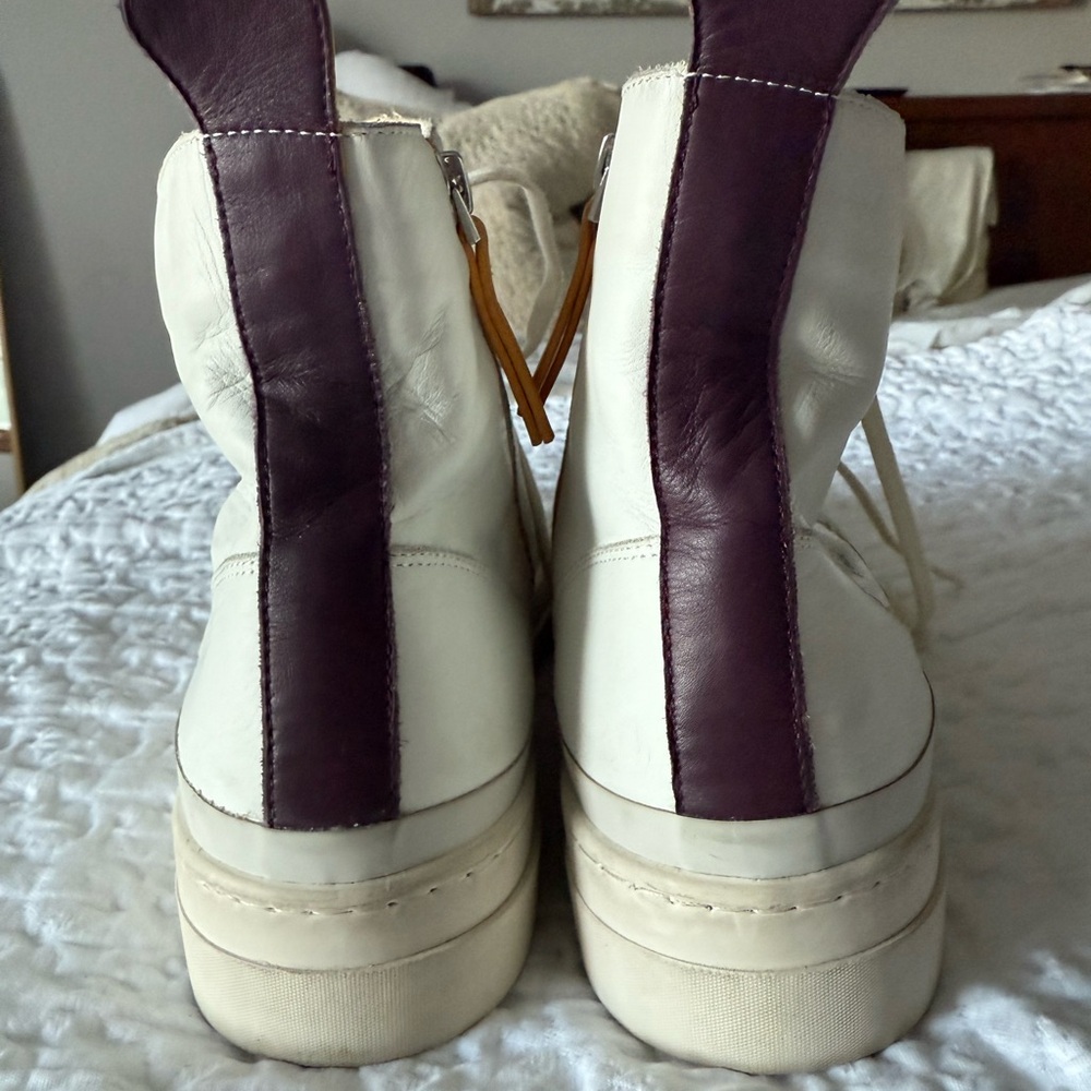 Stylish Oncept White and Tan High-Top Sneakers - Picture 6 of 11